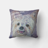 かわいいホワイトヨークシャーテリアミックス クッション (裏面)