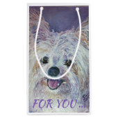 かわいいホワイトヨークシャーテリアミックス スモールペーパーバッグ