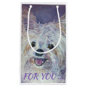 かわいいホワイトヨークシャーテリアミックス スモールペーパーバッグ