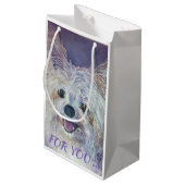 かわいいホワイトヨークシャーテリアミックス スモールペーパーバッグ