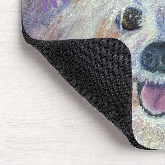 かわいいホワイトヨークシャーテリアミックス マウスパッド (コーナー)