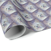 かわいいホワイトヨークシャーテリアミックス ラッピングペーパー (ロールコーナー)