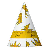 かわいいホワイト&イエロークラウンフォトキッズファッション誕生日 パーティーハット (裏面)