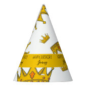 かわいいホワイト&イエロークラウンフォトキッズファッション誕生日 パーティーハット (左)