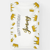 かわいいホワイト&イエロークラウンフォトキッズファッション誕生日 横断幕 (縦)