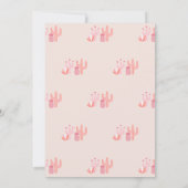 かわいいホールラマおもしろいピンクの最初の誕生日パーティー 招待状 (裏面)