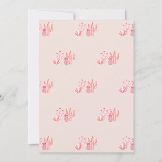 かわいいホールラマおもしろいピンクの最初の誕生日パーティー 招待状 (裏面)