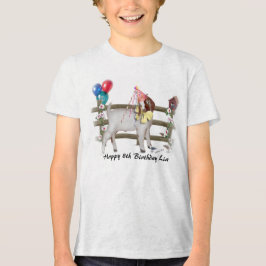 かわいいボアヤギの赤ちゃんの誕生日シャツをカスタマイズ トライブレンドTシャツ