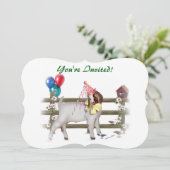 かわいいボアヤギ誕生日パーティー 招待状 (スタンド正面)