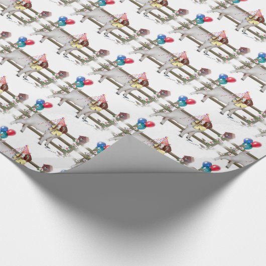 かわいいボアヤギ誕生日 ラッピングペーパー (角)