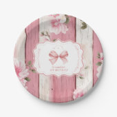 かわいいボウファンシーフローラワンガール1st誕生日 ペーパープレート (正面)