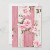 かわいいボウファンシーフローラワンガール1st誕生日 招待状 (裏面)