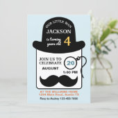 かわいいボウラーハットと単眼鏡の誕生日パーティー  何歳でも 招待状 (スタンド正面)