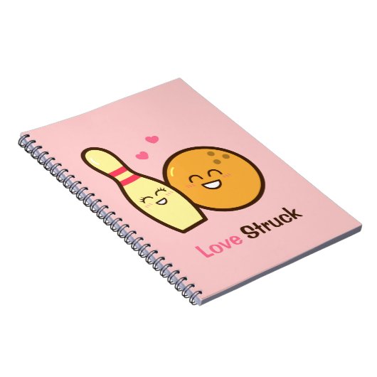 かわいいボウリングとピンの愛 ノートブック (右側)