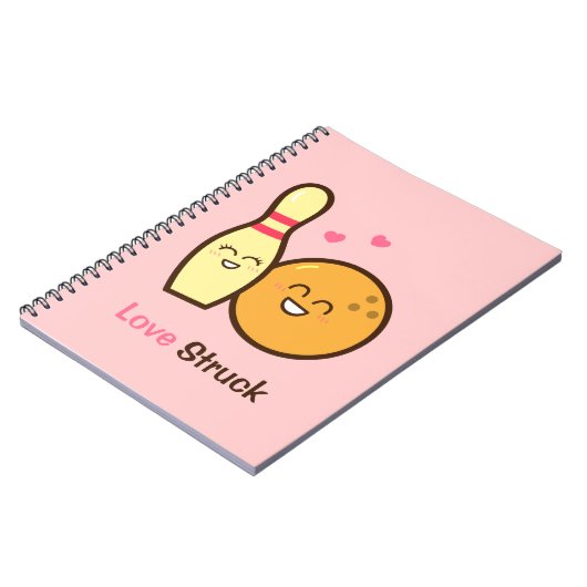 かわいいボウリングとピンの愛 ノートブック (左側)