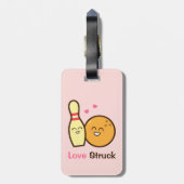 かわいいボウリングとピンの愛 ラゲッジタグ (裏面縦)