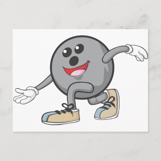 かわいいボウリングボール選手 ポストカード (正面)