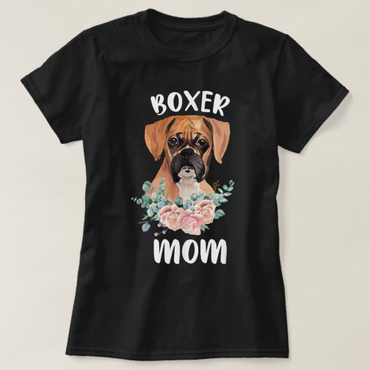 かわいいボクサーギフトボクサー母マドッグ愛犬水色Fl Tシャツ (デザイン正面)