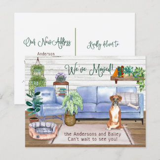 かわいいボクサーコージーニューホームムービング 案内ポストカード