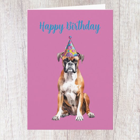 かわいいボクサードッグ誕生日カード カード