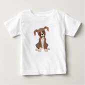 かわいいボクサーパピー 赤ちゃんや幼児向け ベビーTシャツ (正面)