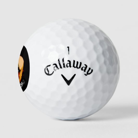 かわいいボクサー母の犬の写真の足跡 ゴルフボール (ロゴ)