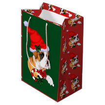 かわいいボクサー犬のクリスマスメリー