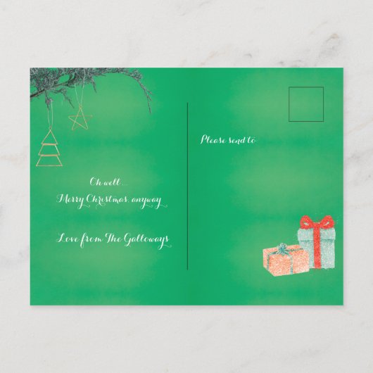 かわいいボクサー犬のクリスマス私は良いポストカードだった ポストカード (裏面)