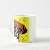 かわいいボクサー犬のマグカップ コーヒーマグカップ (正面左)