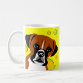 かわいいボクサー犬のマグカップ コーヒーマグカップ (左)