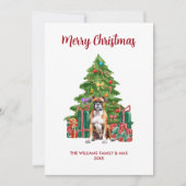 かわいいボクサー犬の家族のクリスマス シーズンカード (正面)