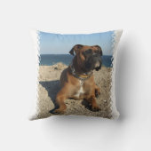 かわいいボクサー犬の枕 クッション (裏面)