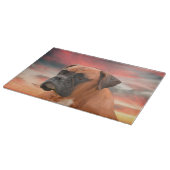 かわいいボクサー犬の水彩油絵画芸術 カッティングボード (角)