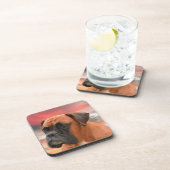 かわいいボクサー犬の水彩油絵画芸術 コースター (右側)