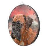 かわいいボクサー犬の水彩油絵画芸術 ダーツボード (正面右)