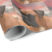 かわいいボクサー犬の水彩油絵画芸術 ラッピングペーパー (ロールコーナー)