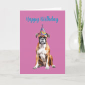 かわいいボクサー犬の誕生日カード カード (正面)
