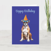かわいいボクサー犬の誕生日カード カード (正面)