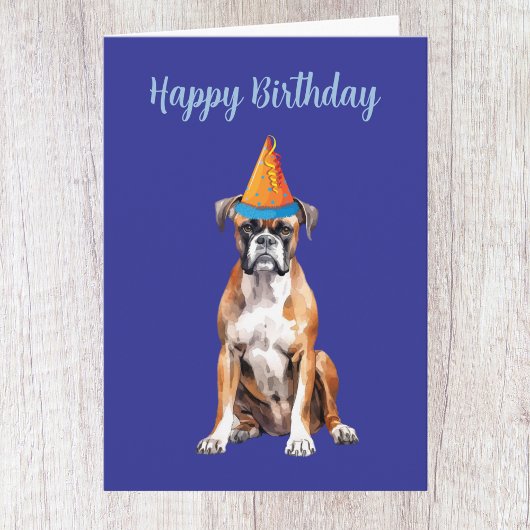 かわいいボクサー犬の誕生日カード カード