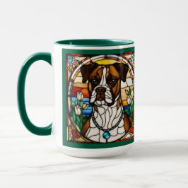 かわいいボクサー犬の陶器コーヒーマグ マグカップ
