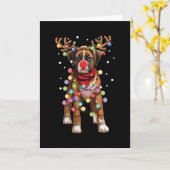 かわいいボクサー犬の面白いクリスマスホリデーギフト カード (黄色い花)