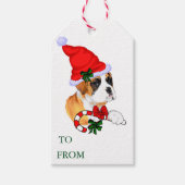 かわいいボクサー犬クリスマスギフトタグ ギフトタグ (正面)