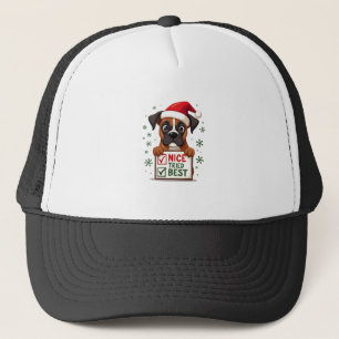 かわいいボクサー犬 犬 クリスマス おしゃれ 頑張った  ( キャップ