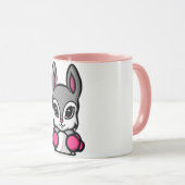 かわいいボクシングうさぎ漫画コーヒー マグカップ (正面右)