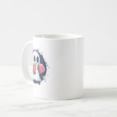 かわいいボクシングの幽霊アート コーヒーマグカップ (正面左)