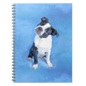 かわいいボストンテリアの子犬の絵画 ノートブック (正面)