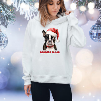 かわいいボストンテリアクリスマス パーカ
