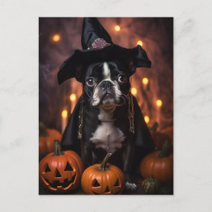 かわいいボストンテリアハロウィーン ポストカード