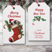 かわいいボストンテリアパピーピーピーピーク ギフトタグ