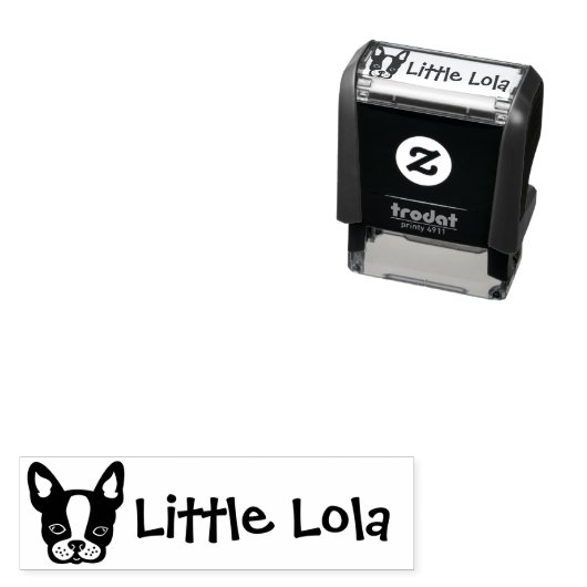 かわいいボストンテリアブルドッグフレンチーの名前 セルフインキングスタンプ (インサイチュ)